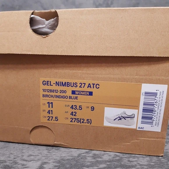 ASICS Gel Nimbus 27 ATC Running Shoes‎ Womens Size 11 Birch Indigo Blue - Picture 7 of 7